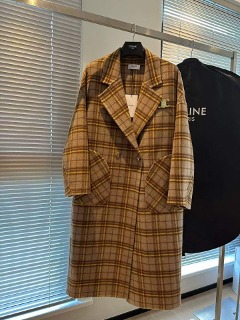 셀린느 체크 롱코트   Celine Checkered Long Coat