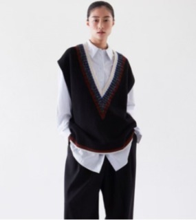 루즈 브이넥 조끼 니트    C. loose V-neck vest knitwear