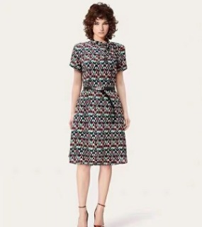 빈티지 V 무늬 반팔 원피스   ﻿  c.vintage V-patterned short-sleeved dress