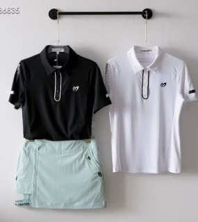 스포티한 캐주얼 반팔 골프 티셔츠     A. sporty casual short-sleeved golf T-shirt