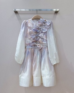공주풍 리본 플로럴 디자인 미니원피스  Princess-style ribbon floral design mini dress