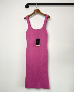 허리 슬림 슬리브 디자인 니트 롱드레스  F. Waist Slim Sleeve Design Knit Long Dress