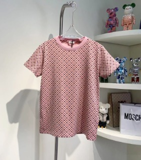 여성 스몰프린팅 라운드 티셔츠 핑크   Women&#039;s Small Printing Round T-Shirt Pink