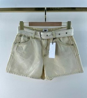 허리 벨트 페브릭 반바지  D . waist belt fabric shorts