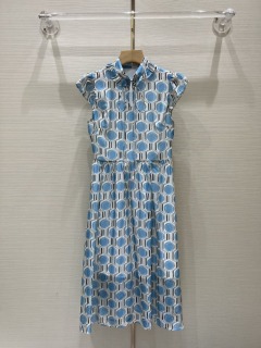 여성 명품 패턴플라 원피스    Women&#039;s Designer Label Patterned Fla Dress
