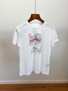 런던 파리 프린트 디자인 티셔츠   London Paris Printed Design T-Shirt