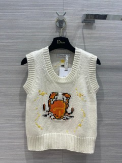 귀여운 프린트 디자인 울 민소매니트   D. a cute printed design wool sleeveless knitwear