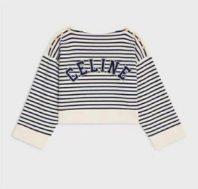 스프라이트 무늬 단가라 로고 스웻셔츠   C. Sprite-Patterned Striped Logo Sweatshirt