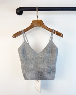 여성 그레이 컬러 니트 탑  Women&#039;s Gray Color Knit Top