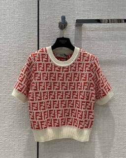 여성 레드 컬러 반소매 니트   women&#039;s red short-sleeved knitwear
