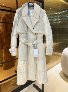 허리 슬림 벨트 여성 화이트 패딩  waist slim belt women&#039;s white padded jacket