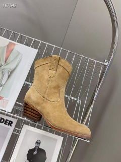 우드 굽 포인트 부츠   Wood heel point boots