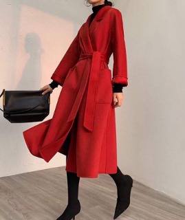 여성 겨울 긴소매 코트   women&#039;s long-sleeved winter coat