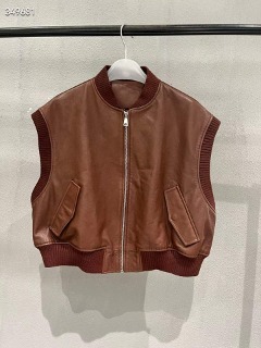 크롭 민소매 가죽 자켓  cropped sleeveless leather jacket