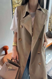 민소매 트렌치 코트   sleeveless trench coat